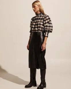 zoe kratzmann Horizen Top-Black/Ecru Check|Women Tops
