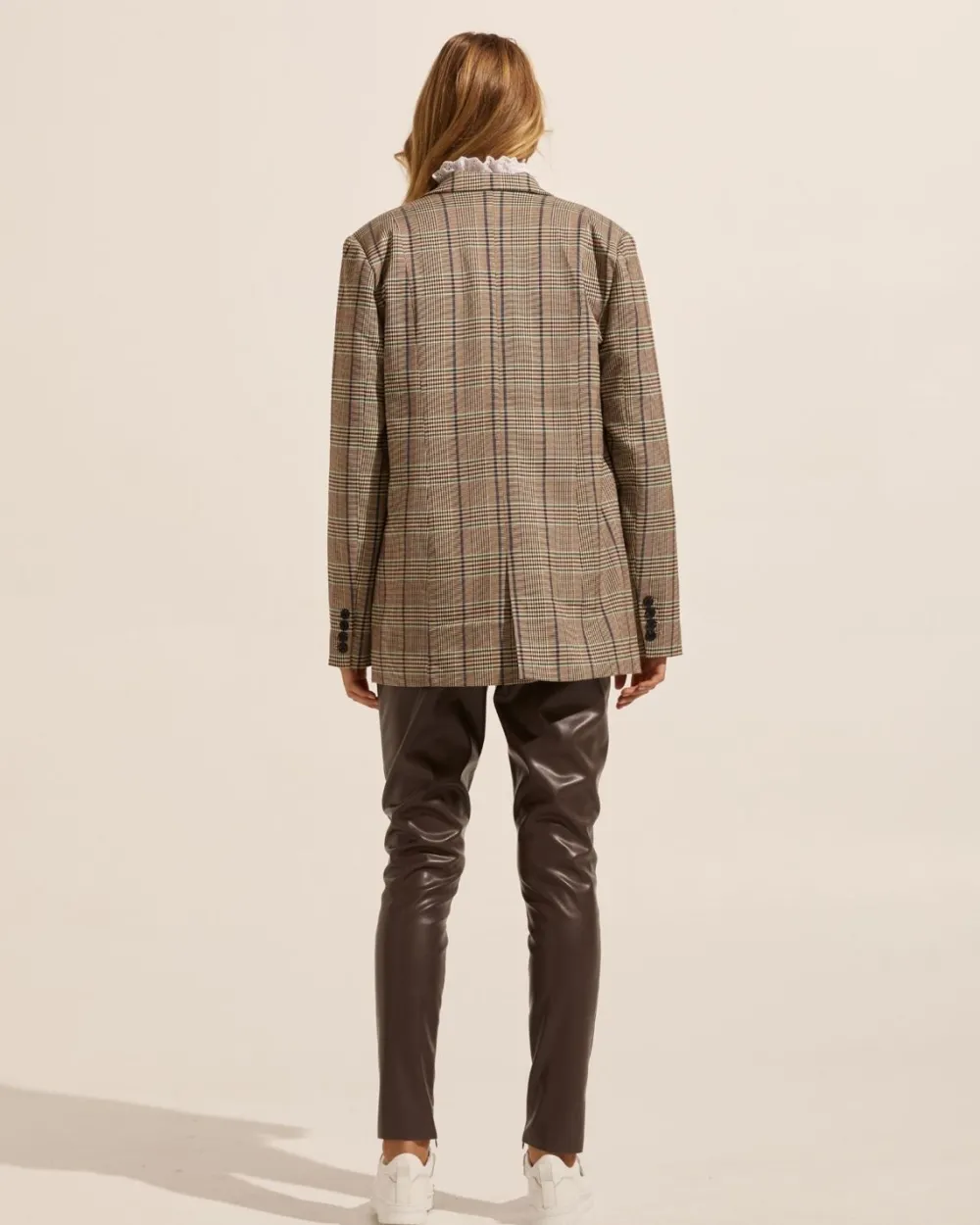 zoe kratzmann Index Jacket-Navy/Chocolate Check|Women Jackets