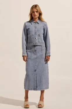 zoe kratzmann Loft Skirt-Washed Denim|Women Bottoms