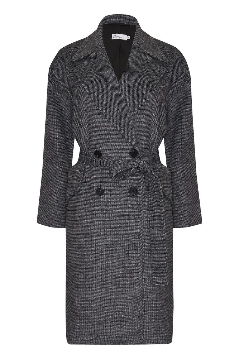 zoe kratzmann Pillar Coat-Black Mini Check|Women Coats