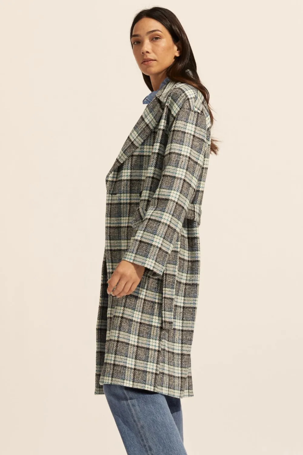 zoe kratzmann Pillar Coat-Green Check|Women Coats