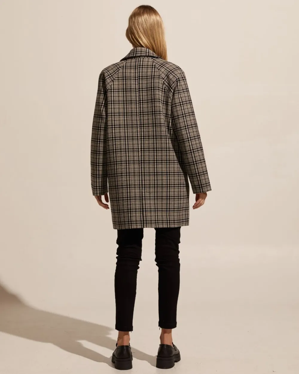 zoe kratzmann Transit Coat-Black Check|Women Coats