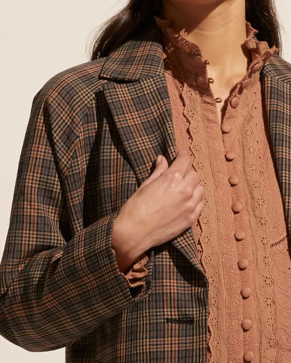 zoe kratzmann Transit Coat-Toasted Check|Women Coats