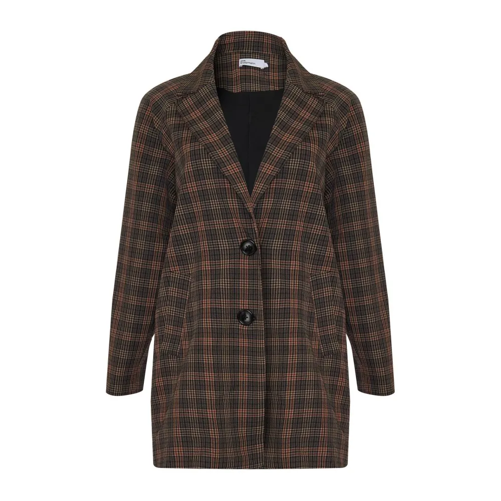 zoe kratzmann Transit Coat-Toasted Check|Women Coats